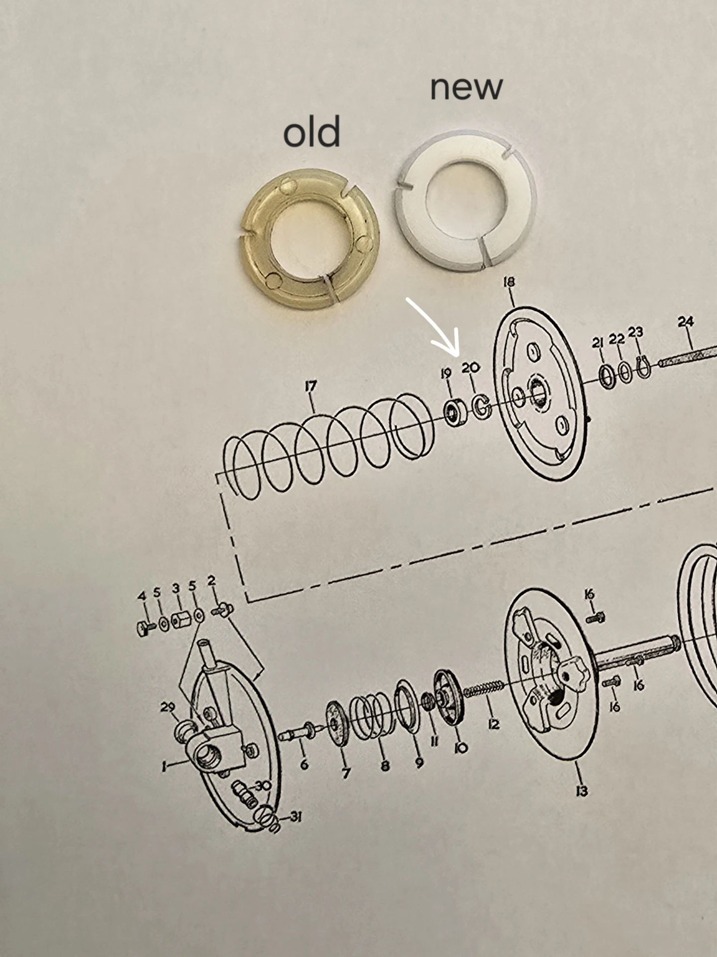 Brake servo e type 3.8 Guide sleeve Parts Nr:8742,vbm.10012