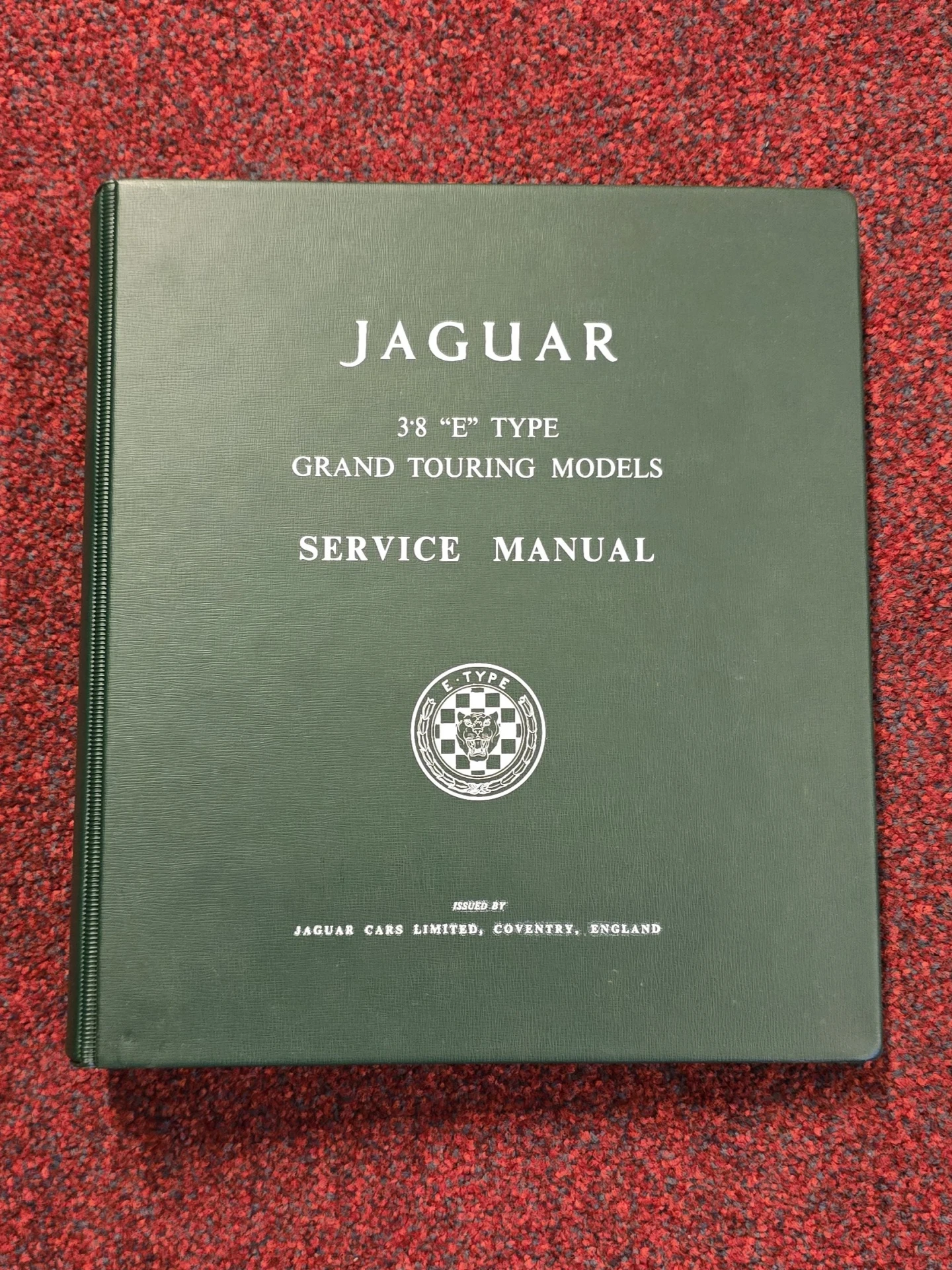 Jaguar E type 3.8 Service Manual&nbsp;