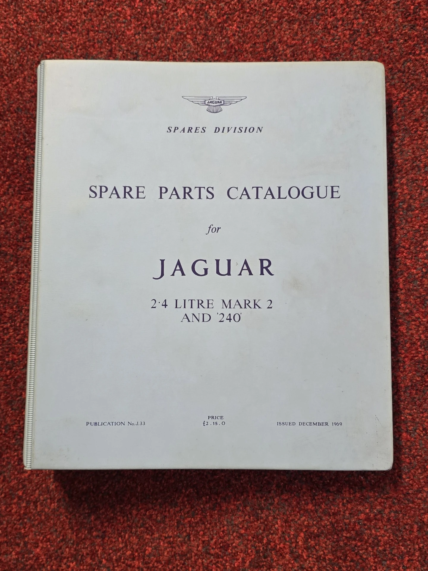 Jaguar Mark 2&nbsp; 2.4 Litre&nbsp; Spare Parts&nbsp; Catalogue