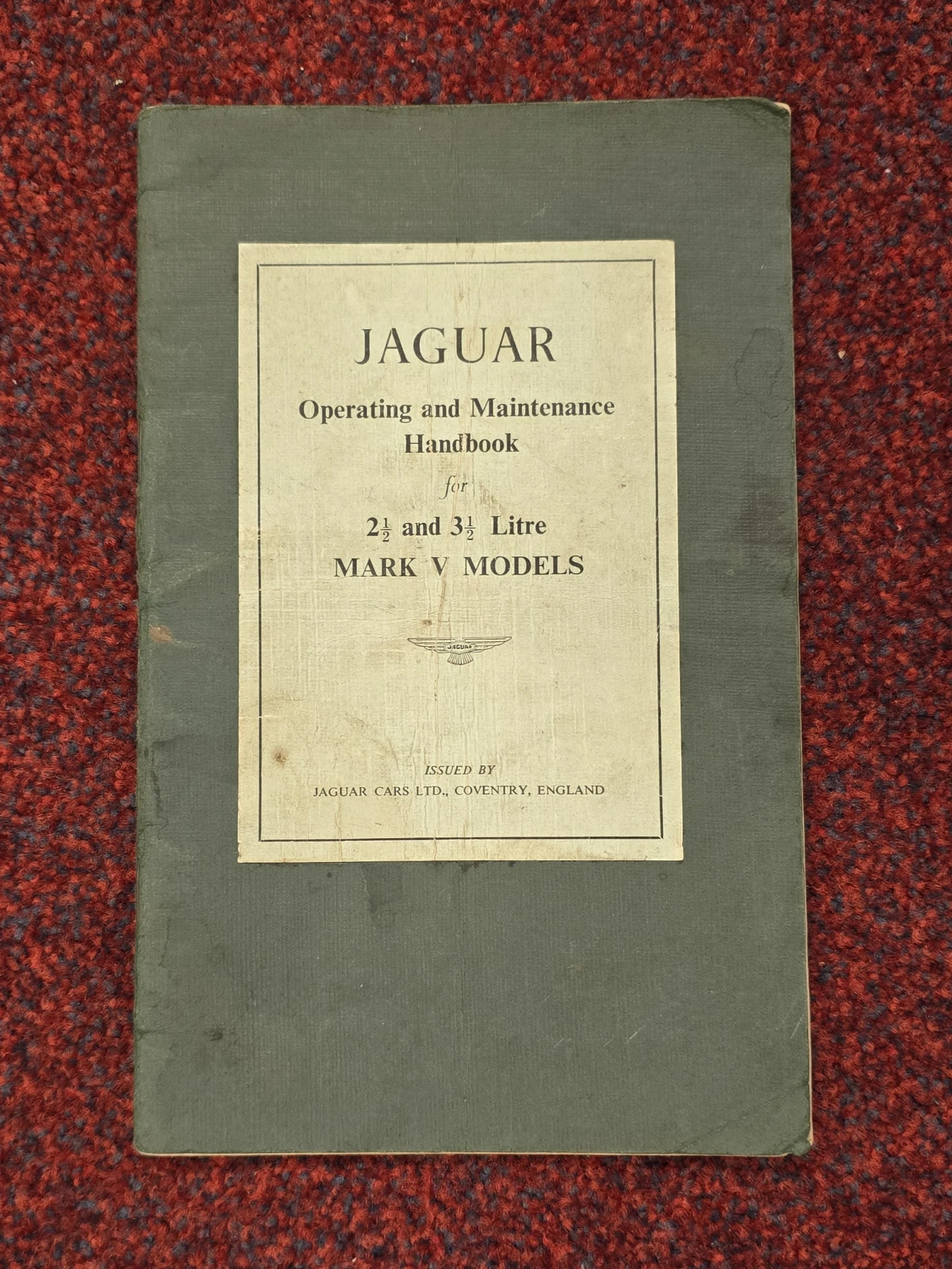 Jaguar Mark v Operating Maintenance Handbook