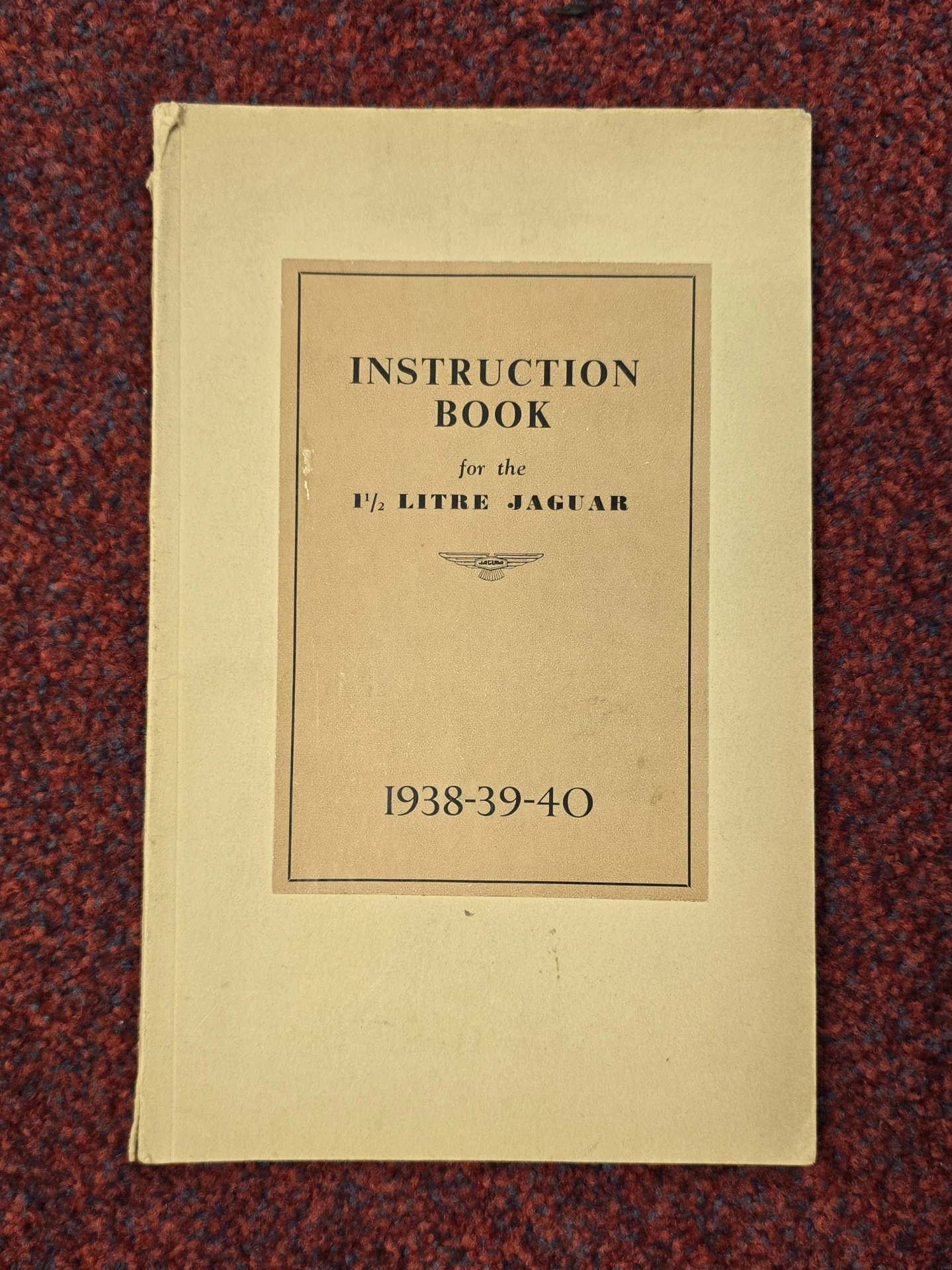 Jaguar SS 1.5 Litre Instruction book 1938-1939-1940