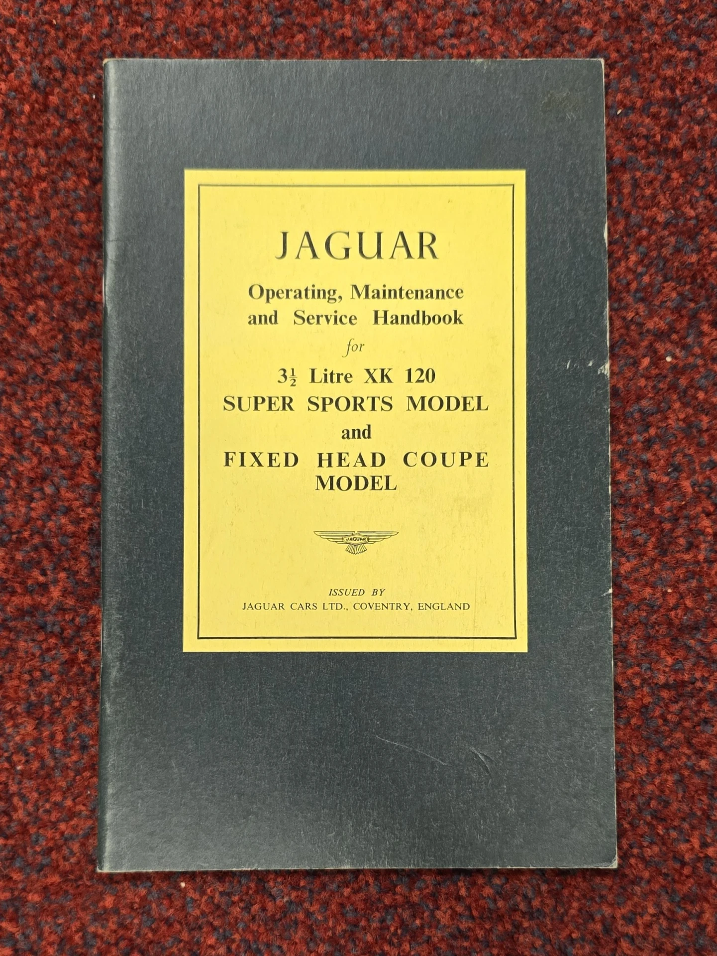 Jaguar XK120 3.5 litre and fixed Head Coupe Operating